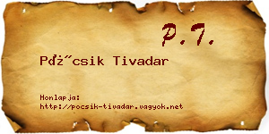 Pócsik Tivadar névjegykártya