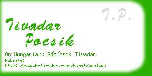 tivadar pocsik business card